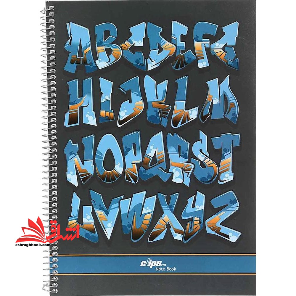 دفتر زبان سیمی ۵۰ برگ کلیپس طرح Unicorn Alphabet