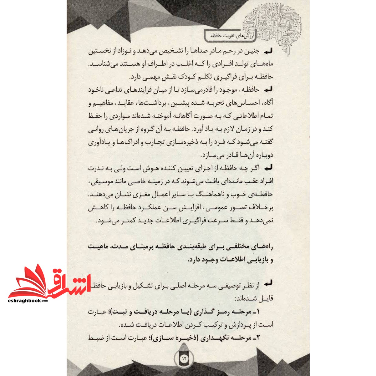 کتاب روش های تقویت حافظه IQ (چگونه حافظه خود را برای آزمون ها تقویت کنبم؟)