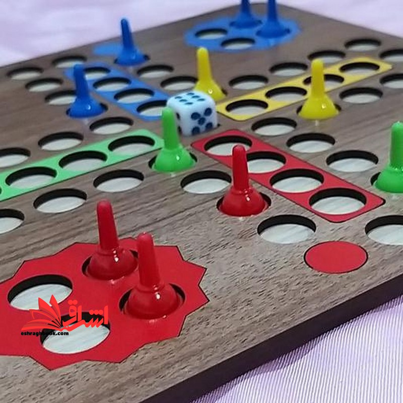 منچ کادویی بازی فکری (یک عدد تاس،یک عدد صفحه بازی،یک برگ آموزش تصویری،شانزده عدد مهره بازی در چهار رنگ