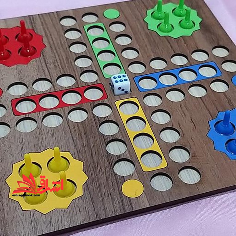 منچ کادویی بازی فکری (یک عدد تاس،یک عدد صفحه بازی،یک برگ آموزش تصویری،شانزده عدد مهره بازی در چهار رنگ