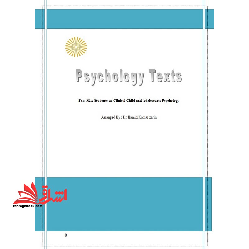 جزوه Hand book of clinical psychology children and adolescents ، متون روانشناسی بالینی کودک به زبان انگلیسی