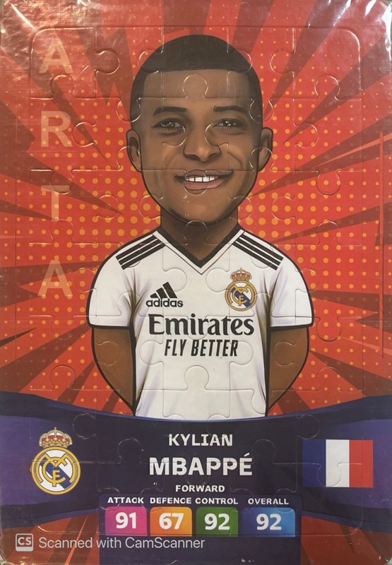 پازل ۳۵ تیکه  پشت وایت بردی kylian mbappe
