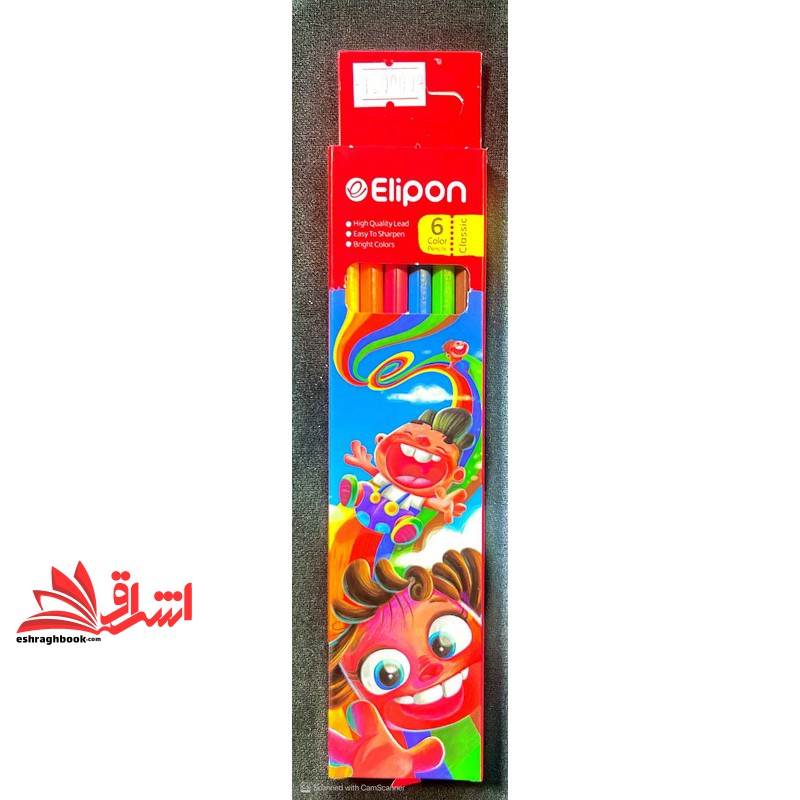 مداد رنگی ۶ رنگ elipon