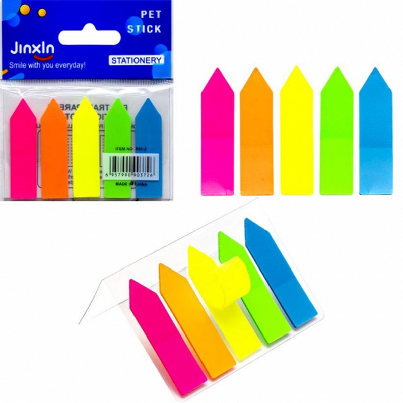 ایندکس فلشی پست ایت ۵ رنگ P۰۱-۲ Pet stick jinxln stationey P۰۱-۲