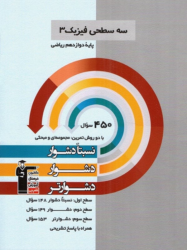 کتاب سه سطحی فیزیک ۳ کنکور ریاضی پایه دوازدهم: نسبتا دشوار، دشوار، دشوارتر****در حد نو****