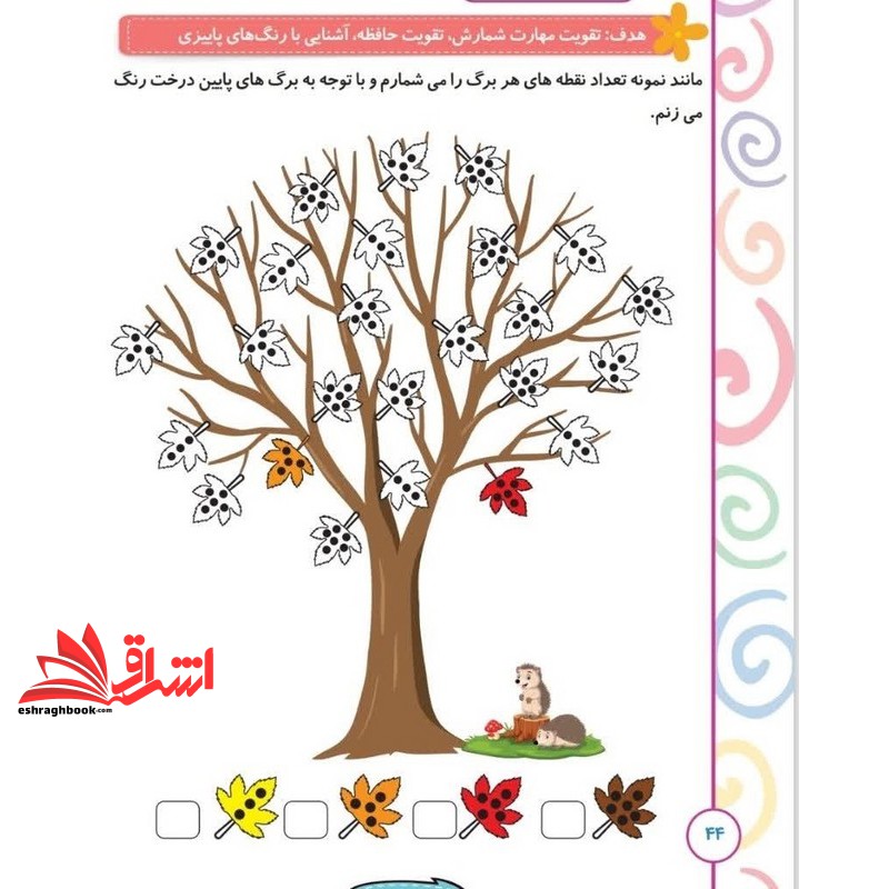 کتاب پیش مشق عسلی ۱ شامل مفاهیم ریاضی پیش از دبستان همراه با تقویت مهارت های ذهنی