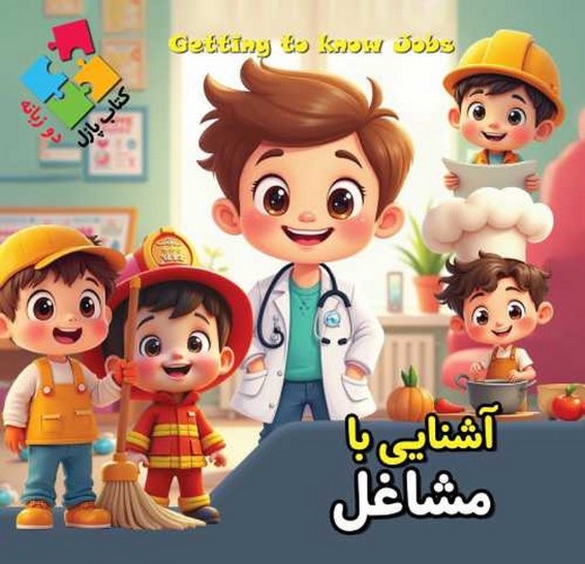 آشنایی با مشاغل کتاب پازل دو زبانه